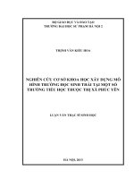 Nghiên cứu cơ sở khoa học xây dựng mô hình trường học sinh thái tại một số trường Tiểu học thuộc thị xã Phúc Yên