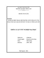 Đánh giá hiện trạng môi trường nước sông Kỳ Cùng đoạn chảy qua địa bàn huyện Văn Quan, tỉnh Lạng Sơn
