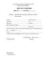 Đơn xin nghỉ học 1 kỳ (Đại học khoa học tự nhiên_ĐH Quốc gia TP.HCM)