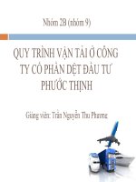 Thuyết trình QUY TRÌNH VẬN TẢI Ở CÔNG TY CỔ PHẦN DỆT ĐẦU TƯ PHƯỚC THỊNH