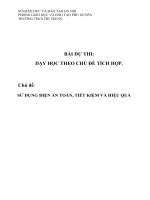 DẠY HỌC THEO CHỦ ĐỀ TÍCH HỢP LIÊN MÔN SỬ DỤNG ĐIỆN AN TOÀN TIẾT KIỆM VÀ HIỆU QUẢ