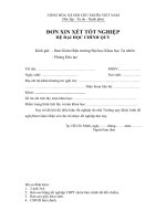 Đơn xét tốt nghiệp đại học chính quy (Đại học khoa học tự nhiên_ĐH Quốc gia TP.HCM)