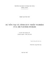 Sự tồn tại và tính duy nhất nghiệm của hệ Navier-stokes