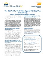 Tình Nguyện Viên Cao Niên Đáp Ứng Khẩn Cấp