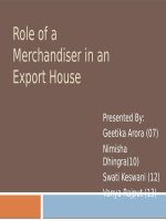 Role Of a Merchandiser in an Export House