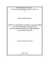 Nghiên cứu mô hình du lịch dựa vào cộng đồng tại thành phố Hội An, Quảng Nam ( Trường hợp điển hình làng Mộc Kim Bổng và Làng Rau Trà Quế)