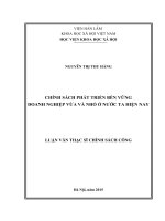 Chính sách phát triển bền vững doanh nghiệp vừa và nhỏ ở nước ta hiện nay