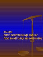 KHÍA CẠNH PHÁP LÝ VÀ THỰC TiỄN KHI VẬN DỤNG LUẬT TRONG GIAO KẾT VÀ THỰC HIỆN HỢP ĐỒNG TMQT