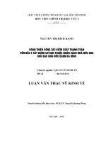 Hoàn thiện công tác kiểm soát thanh toán vốn đầu tư xây dựng cơ bản thuộc ngân sách nhà nước qua kho bạc nhà nước quận ba đình