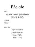 Báo cáo Bài 4. Bộ điều chế và giải điều chế biên độ tín hiệu