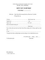 Đơn xin nghỉ học 1 năm (Đại học khoa học tự nhiên_ĐH Quốc gia TP.HCM)