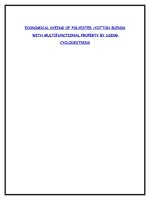 ECONOMICAL DYEING OF POLYESTER -COTTON BLENDS WITH MULTIFUNCTIONAL PROPERTY BY USING CYCLODEXTRINS