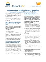 Thông Tin Di Tản Cộng Đồng cho Người Cao Niên