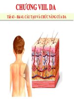 Bài giảng cấu tạo và chức năng của da