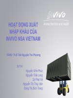 Thuyết trình TÌM HIỂU HOẠT ĐỘNG VẬN TẢI HÀNG HÓA CỦA CÔNG TY XUẤT NHẬP KHẨU INVIVO NSA VIETNAM