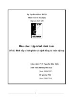 tính xấp xỉ tích phân xác định bằng đa thức nội suy