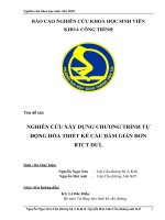 NGHIÊN CỨU XÂY DỰNG CHƯƠNG TRÌNH TỰ ĐỘNG HÓA THIẾT KẾ CẦU DẦM GIẢN ĐƠN BTCT DƯL