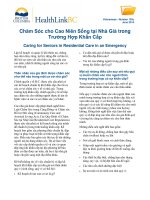 Chăm Sóc cho Người Cao Niên tại Nơi Nội Trú trong Tình Trạng Khẩn Cấp