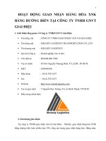 Tiểu luận môn vận tải bảo hiểm ngoại thương HOẠT ĐỘNG GIAO NHẬN HÀNG HÓA XNK BẰNG ĐƯỜNG BIỂN TẠI CÔNG TY TNHH GNVT GIAI ĐIỆU