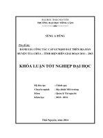 Đánh giá công tác cấp giấy chứng nhận quyền sử dụng đất trên địa bàn huyện Tủa Chùa, tỉnh Điện Biên giai đoạn 2011 - 2013
