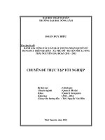 Đánh giá công tác cấp giấy chứng nhận quyền sử dụng đất trên địa bàn xã Phú Đô - Huyện Phú Lương - Thái Nguyên giai đoạn 2011 - 2013.