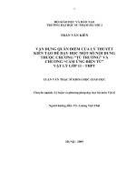 Vận dụng quan điểm của lí thuyết kiến tạo để dạy học một số nội dung thuộc chương  Từ trường và chương Cảm ứng điện từ Vật lí 11 - THPT