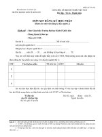 Đơn xin đăng ký môn học song song (Trường đại học Kinh tế quốc dân)