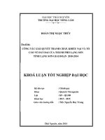 Công tác giải quyết tranh chấp, khiếu nại và tố cáo về đất đai của Thành phố Lạng Sơn - tỉnh Lạng Sơn giai đoạn 2010 - 2014.