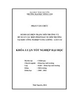 Đánh giá hiện trạng môi trường và đề xuất các biện pháp bảo vệ môi trường tại khu công nghiệp Tằng Loỏng - Lào Cai.