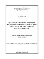 Quản trị rủi ro trong hoạt động tài trợ ngoại thương của ngân hàng TMCP ngoại thương việt nam chi nhánh đà nẵng