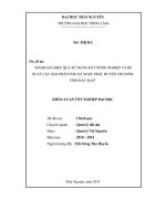 Đánh giá hiệu quả sử dụng đất nông nghiệp và đề xuất các giải pháp cho xã Ngọc Phái - huyện Chợ Đồn - tỉnh Bắc Kạn.