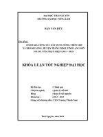 Đánh giá công tác xây dựng nông thôn mới xã Khánh Long - huyện Tràng Định - tỉnh Lạng Sơn sau ba năm thực hiện 2011 – 2013.