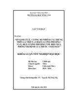 So sánh tỷ lệ và cường độ nhiễm cầu trùng trên đàn gà thịt F 1 (Chọi x Lương Phượng) và F (Ri x L ương Phượng) với hiệu quả phòng trị bệnh của thuốc Coxymax.