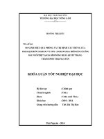 So sánh hiệu quả phòng và trị bệnh cầu trùng của hai loại thuốc Marcoc và Five – Anticoccid.A trên đàn gà lông màu nuôi thịt tại gia đình nông hộ xã Quyết Thắng - thành phố Thái Nguyên.