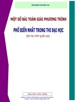 MỘT số bài TOÁN GIẢI PHƯƠNG TRÌNH PHỔ BIẾN NHẤT TRONG THI đại học