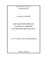 Luận văn thạc sĩ đào tạo nguồn nhân lực tại công ty TNHH MTV du lịch công đoàn đà nẵng
