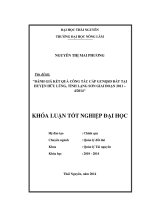 Đánh giá kết quả công tác cấp giấy chứng nhận quyền sử dụng đất tại huyện Hữu Lũng - tỉnh Lạng Sơn giai đoạn 2011 - 4 2014.