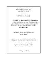 Luận văn thạc sĩ xác định và phân tích các nhân tố ảnh hưởng đến sự thành công của trang web bán hàng trực tuyến mua ban net