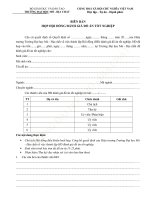 Mẫu hội đồng đánh giá tốt nghiệp sinh viên (Trường ĐH Mỏ Địa chất)