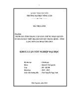 Đánh giá tình hình cấp giấy chứng nhận quyền sử dụng đất trên địa bàn huyện Tràng Định - tỉnh Lạng Sơn giai đoạn 2011 - 2013.
