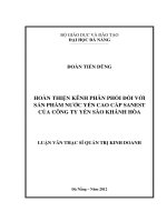 Luận văn thạc sĩ hoàn thiện kênh phân phối đối với sản phẩm nước yến cao cấp sanest của công ty yến sào khánh hòa