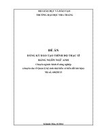 ĐỀ ÁN  ĐĂNG KÝ ĐÀO TẠO TRÌNH ĐỘ THẠC SĨ  BẰNG NGÔN NGỮ ANH Chuyên ngành: Kinh tế nông nghiệp  (chuyên sâu về Quản lý hệ sinh thái biển và biến đổi khí hậu)