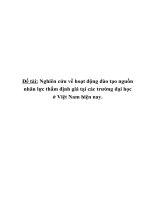 Nghiên cứu về hoạt động đào tạo nguồn nhân lực thẩm định giá tại các trường đại học ở Việt Nam hiện nay