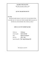 Đánh giá hiện trạng và đề xuất các giải pháp nâng cao hiệu quả sử dụng đất nông nghiệp trên địa bàn Xã Mường So - huyện Phong Thổ - tỉnh Lai Châu.
