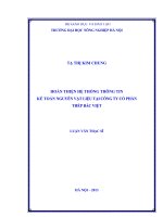 Hoàn thiện hệ thống thông tin kế toán nguyên vật liệu tại công ty cổ phần thép Bắc Việt