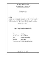 Đánh giá kết quả công tác chuyển quyền sử dụng đất trên địa bàn huyện Trấn Yên - tỉnh Yên Bái giai đoạn 2010 - 2013.