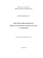 Một số đặc điểm nghệ thuật trong tập thơ Những người bạn im lặng của Phạm Hổ