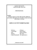 Đánh giá công tác thực hiện chương trình xây dựng nông thôn mới tại xã Vân Diên – huyện Nam Đàn – tỉnh Nghệ An năm 2013.