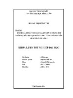 Đánh giá hiệu quả công tác đấu giá quyền sử dụng đất ở tại xã Sốp Cộp – huyện Sốp Cộp – tỉnh Sơn La giai đoạn 2011 - 2013.