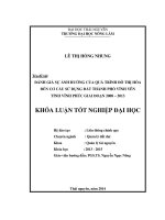 Đánh giá sự ảnh hưởng của quá trình đô thị hóa đến cơ cấu sử dụng đất thành phố Vĩnh Yên – tỉnh Vĩnh Phúc giai đoạn 2008 – 2013.